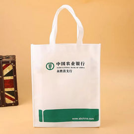 Trung Quốc Túi vải không dệt màu trắng và màu xanh lá cây với logo in trên bề mặt nhà cung cấp