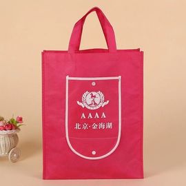 Túi mua sắm tái sử dụng màu đỏ nhạt mà gấp vào bản thân logo tùy chỉnh