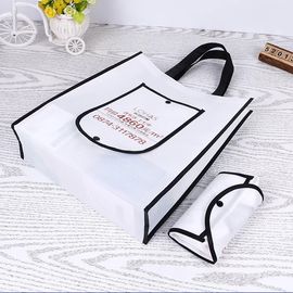 Túi có thể gập lại màu đen và trắng có thể giặt được với sợi dây có độ bền cao dài